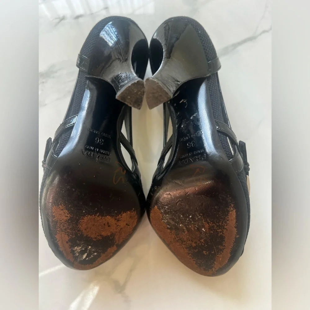 PRADA vero cuoio Sandals Heels sz 36 (6)